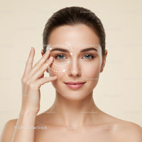 Close-up of a woman receiving facial skincare treatment for glowing skin