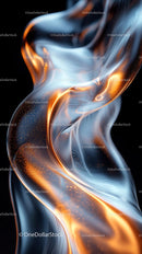 Abstract Bright Smoke Swirls in Vibrant Orange and Blue Hues
