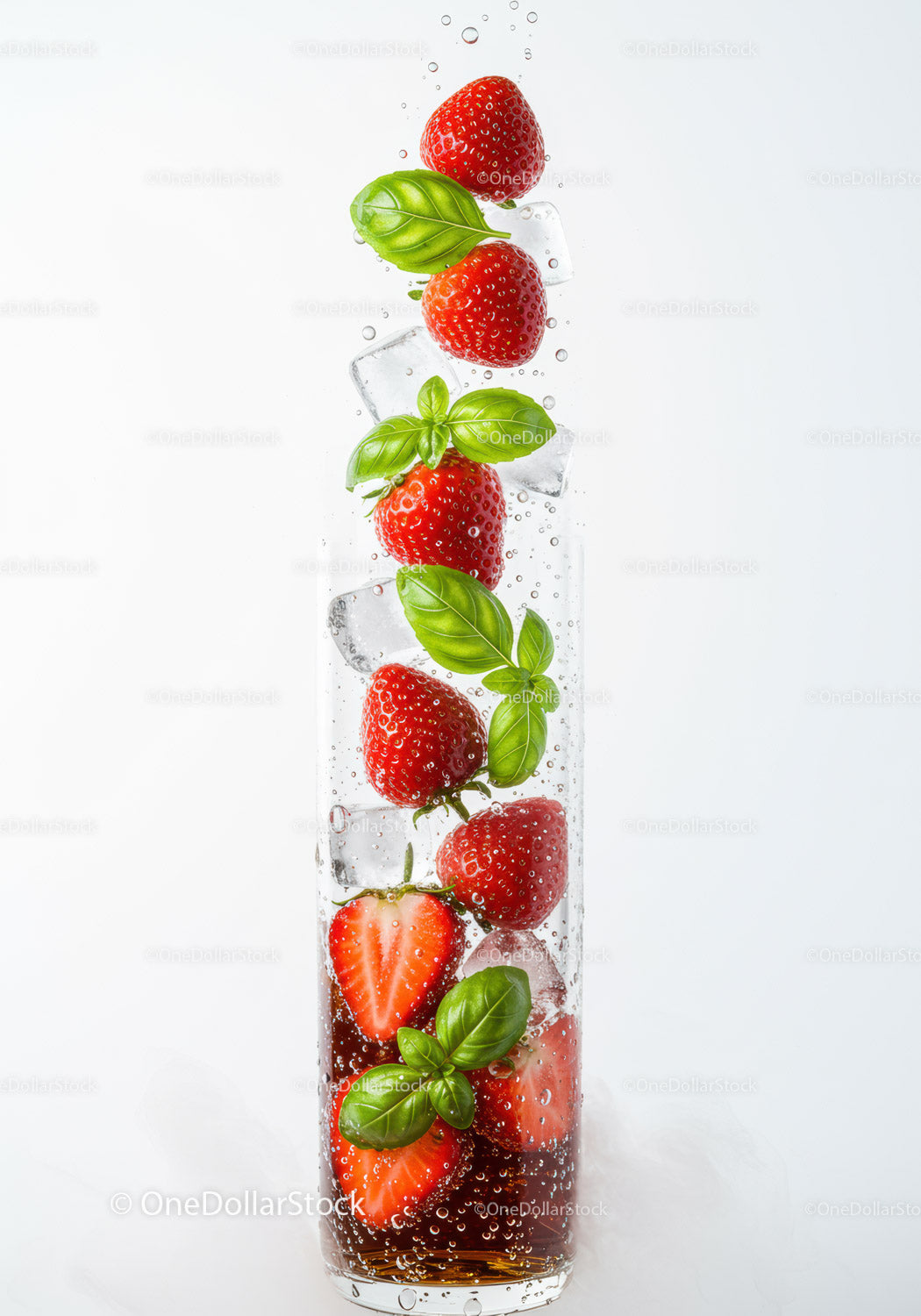 Refreshing Strawberry and Basil Infused Sparkling Drink