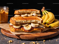 Banana and Peanut Butter Toasted Sandwich with Fresh Bananas