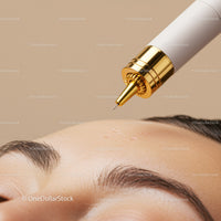Close-up of a Cosmetic Syringe Injecting Dermal Filler into Skin