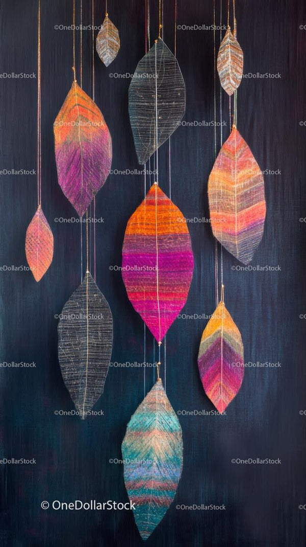 Colorful Fabric Leaf Wall Decor for Bohemian Interior Design