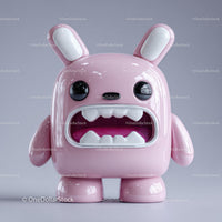 Pink and White Whimsical Monster Plush Toy for Children