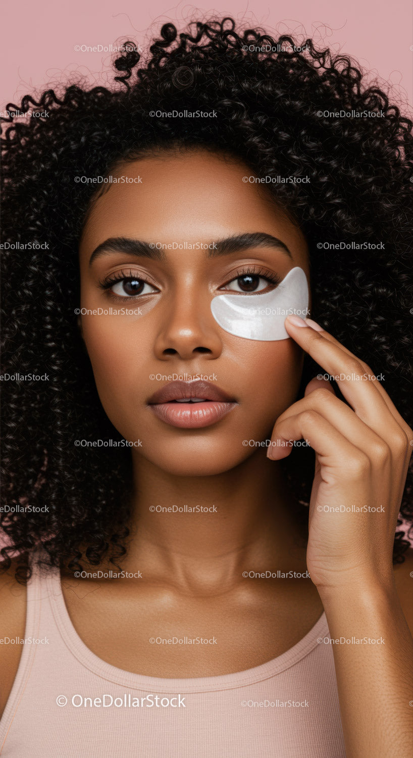 Young Woman Applying Facial Mask for Skincare Routine