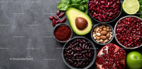Fresh Assorted Fruits and Vegetables with Beans and Herbs