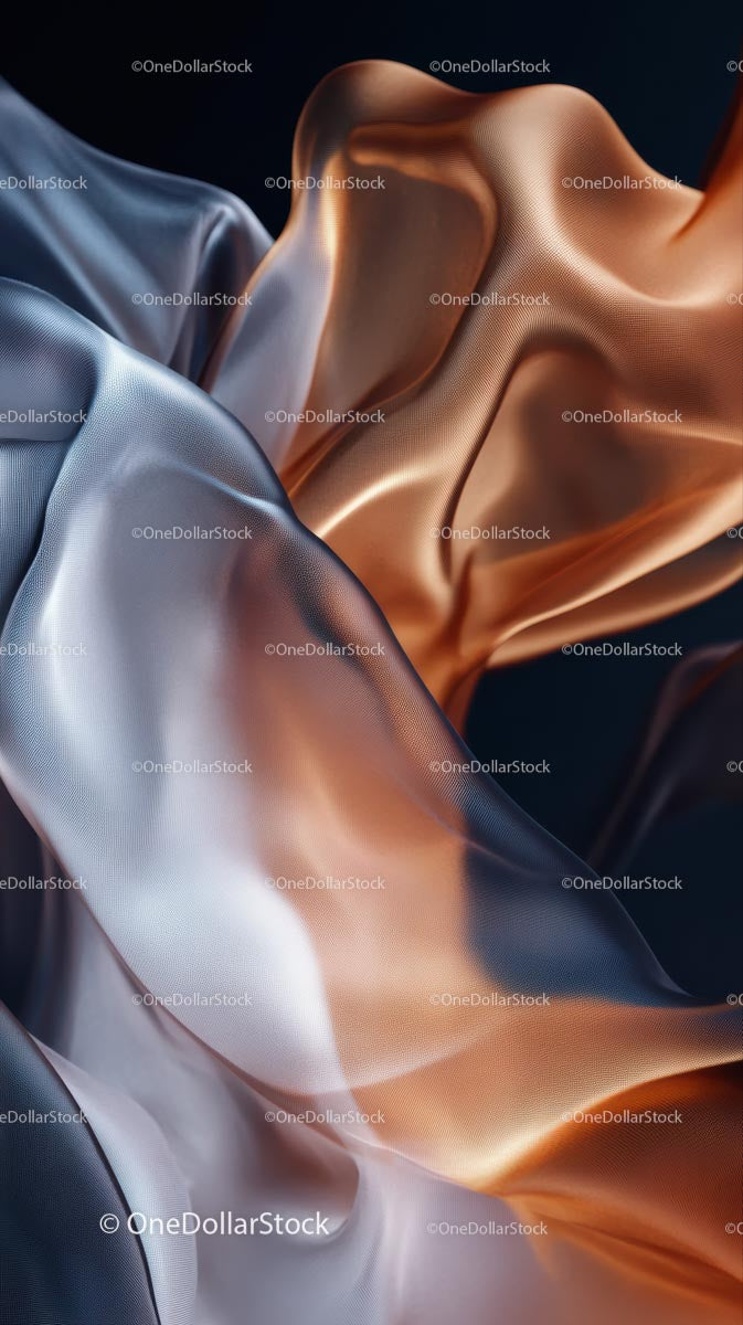 Luxurious Metallic and Silk Fabric Art with Flowing Textures