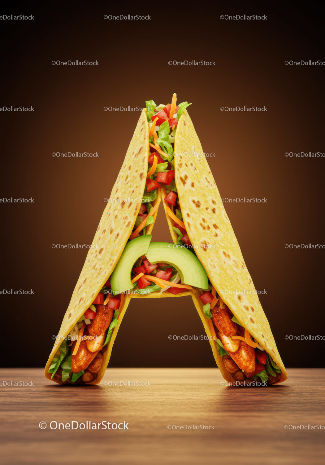 Taco Litera A ze świeżymi warzywami i kurczakiem