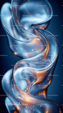 Futuristic Abstract Glass Sculpture with Fluid Curves Design