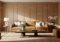 Modern Living Room with Leather Sofa and Elegant Decor