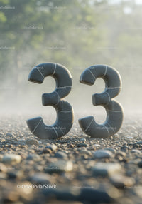 Black Stone Number Thirty Three on Pebble Beach