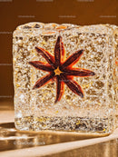 Star Anise Encased in Transparent Ice Cube