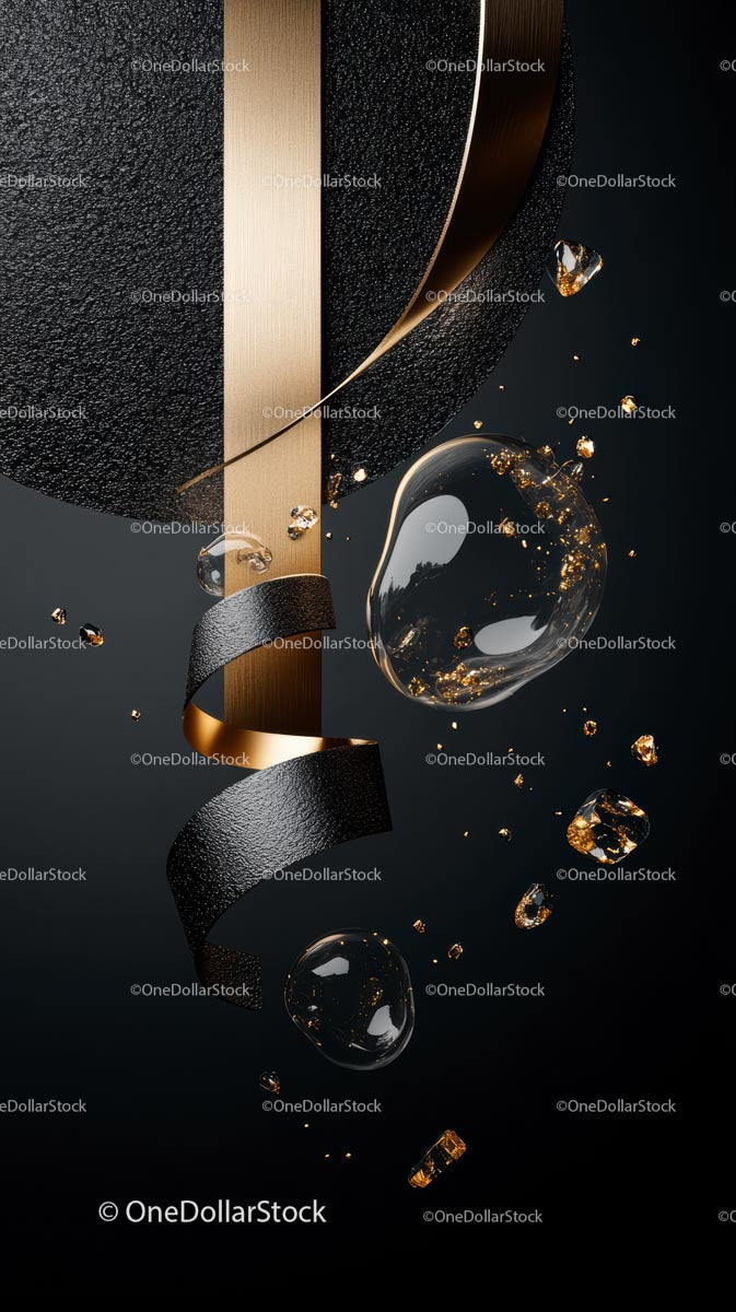 Elegant Black and Gold Abstract Metallic Design for Luxury Decor