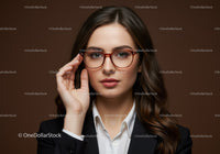 Portrait of a Confident Businesswoman Wearing Stylish Glasses