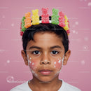 Child Wearing Colorful Gummy Bear Candy Crown