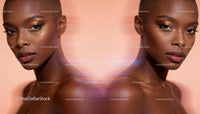 Close-up portrait of confident woman with artistic makeup