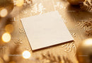 Blank card on elegant golden textured surface JPG Mockup Image preview