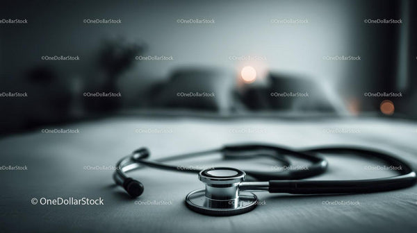 Stetoskop na medycznym stole w klinicznym środowisku dla opieki zdrowotnej