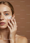 Close-Up of Young Woman Applying Skincare Cream for Healthy Skin