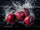 Fresh Red Radishes Under Water Splash for Healthy Food Themes
