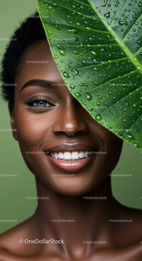 Smiling Black Woman with Beautiful Skin and Joyful Expression