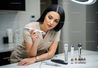 Professional Skincare Treatment with Ultrasonic Skin Scrubber and Beauty Devices