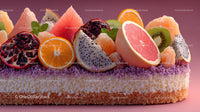 Assorted Fresh Fruit Cake with Citrus and Tropical Fruits