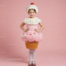 Little girl in creative cupcake dress costume