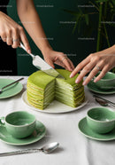 Elegant Green Matcha Crepe Cake for Fine Dining and Special Events