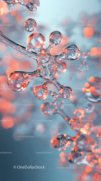 Close-up of Water Splash with Droplets and Bubbles in Orange and Blue Tones