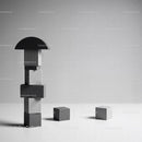 Stack of Wooden Blocks in Monochrome Minimalist Style