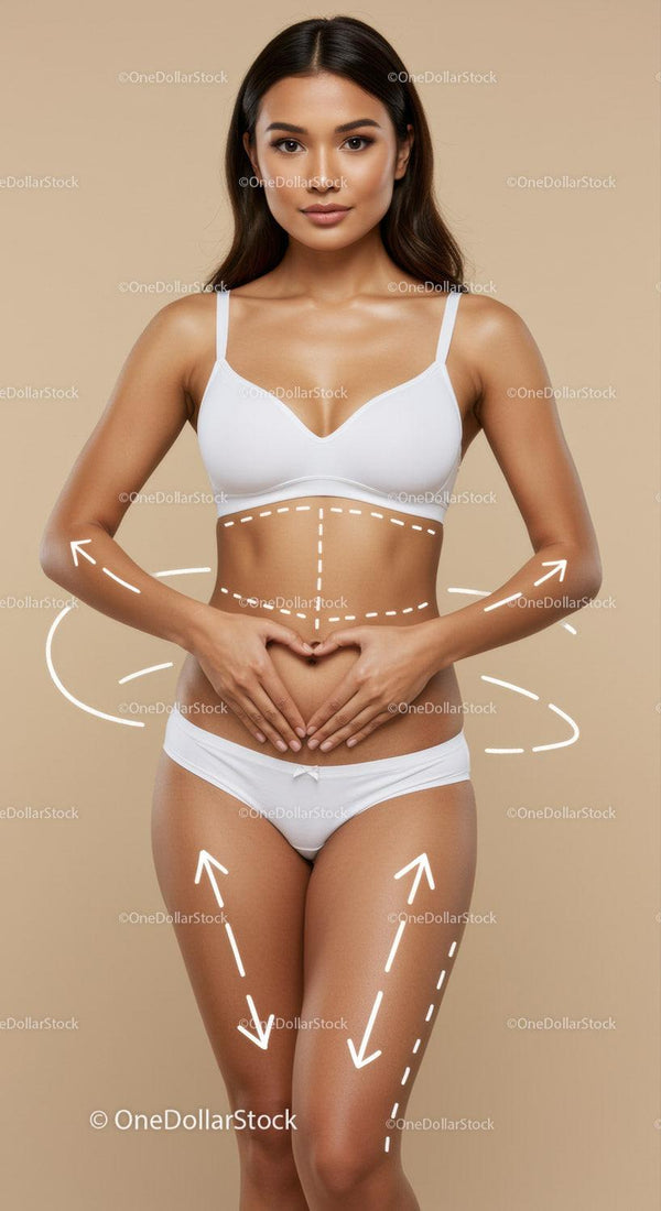 Młoda Kobieta z Wyrzeźbioną Sylwetką w Białym Bikini Pokazująca Fitness i Pewność Siebie