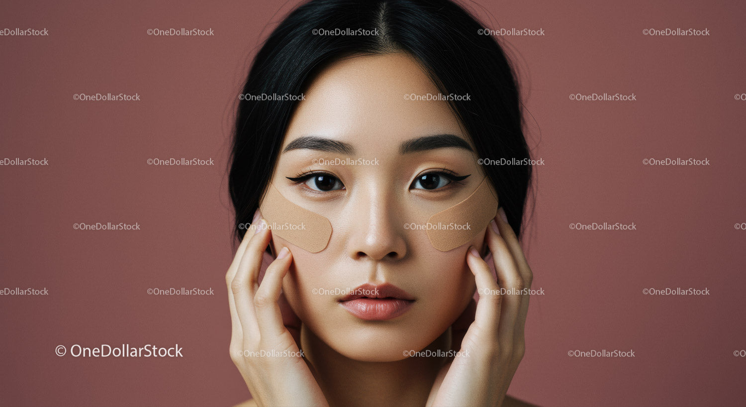 Young Woman Wearing Eye Patches During Skincare Routine