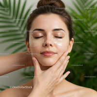 Relaxing Woman with Under-Eye Patches and Facial Mask for Skin Rejuvenation