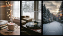 Cozy winter moments with hot cocoa and vinyl music