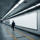 Minimalist Subway Tunnel with Tiled Walls and Modern Lighting
