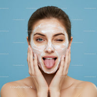 Woman Applying Facial Mask for Skincare and Beauty at Home