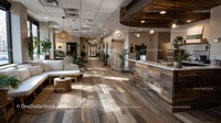 Modern Cozy Lounge with Wooden Floors and Indoor Plants