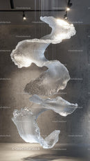 Abstract Fluid Glass Sculpture for Modern Interior Decor