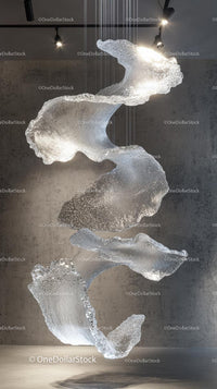 Abstract Fluid Glass Sculpture for Modern Interior Decor