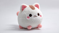 Adorable Round Cat Plush Toy with Pink Cheeks and Big Eyes