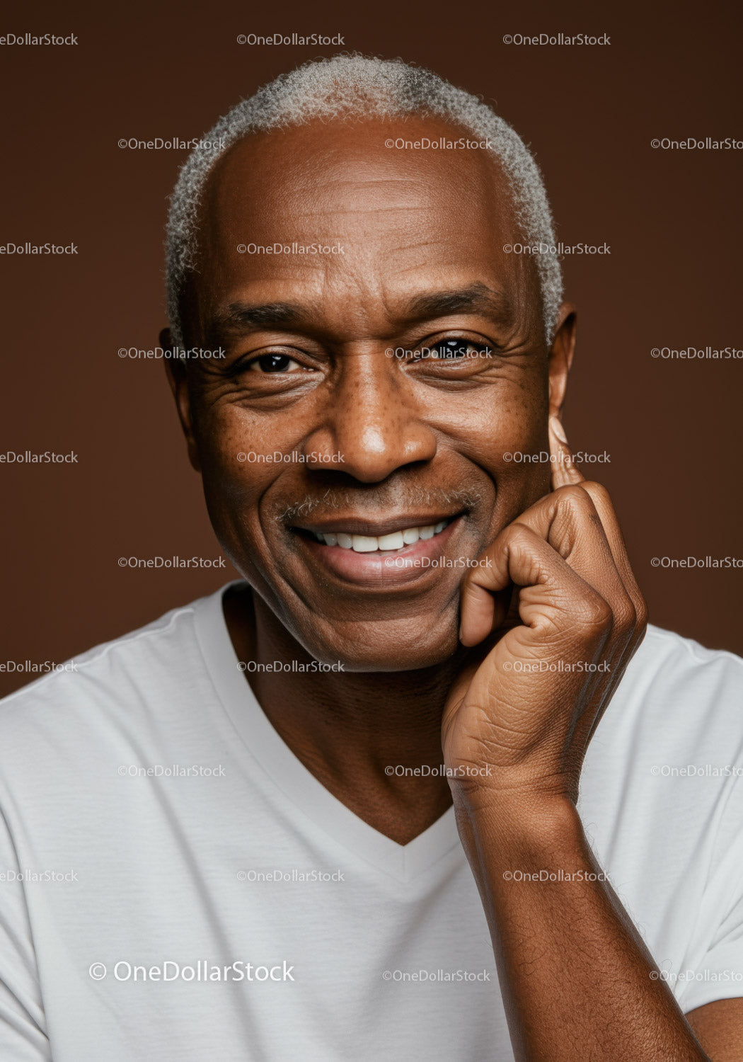 Smiling Elderly Man Portrait with Confident and Joyful Expression
