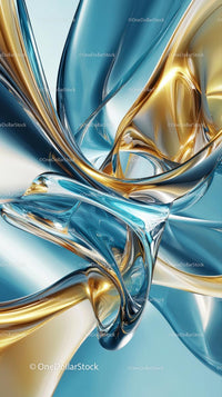 Abstract Metallic Swirl with Smooth Curves and Vibrant Colors
