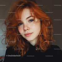 Vivid Red Hair and Bright Blue Eyes in Close-Up Portrait