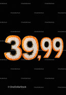 Price Tag Made of Sushi Ingredients on Black Background