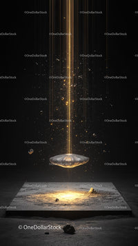 Futuristic Gold Light Beam in Space Inspired Scene
