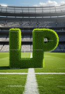 Green 3D Grass Letters LP on Football Field