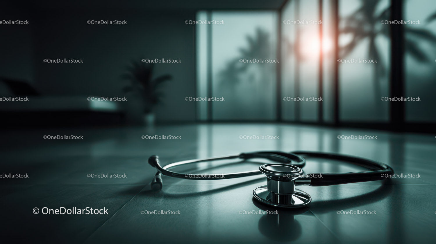 Stetoskop na stole medycznym w środowisku klinicznym