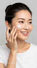 Young Woman Applying Facial Moisturizer for Bright Healthy Skin