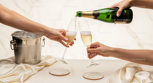 Elegant Champagne Pouring and Toasting at Celebration Party