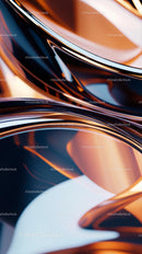 Abstract Metallic Curves with Glossy Reflective Surface Design